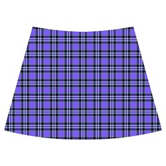 Blue Tartan Plaid 1 Knee Front Skirt