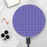 Blue Tartan Plaid 1 Wireless Fast Charger(White)