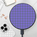 Blue Tartan Plaid 1 Wireless Fast Charger(Black)