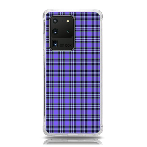 Blue Tartan Plaid 1 Samsung Galaxy S20 Ultra 6.9 Inch TPU UV Case from ArtsNow.com Front