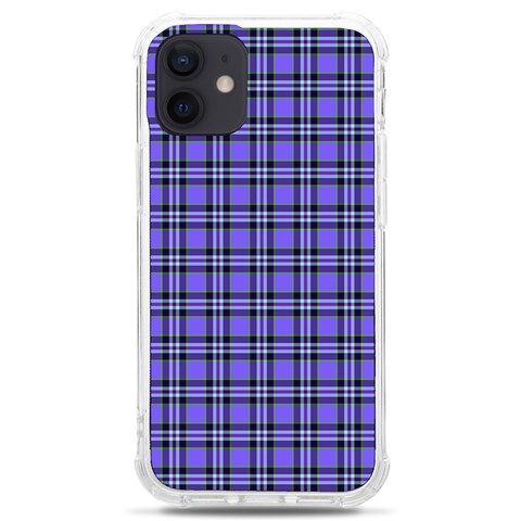 Blue Tartan Plaid 1 iPhone 12 mini TPU UV Print Case	 from ArtsNow.com Front