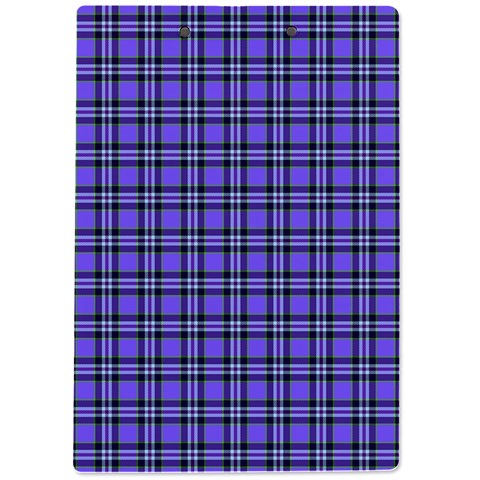 Blue Tartan Plaid 1 A4 Acrylic Clipboard from ArtsNow.com Back