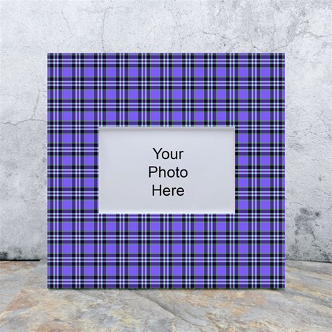 Blue Tartan Plaid 1 White Box Photo Frame 4  x 6  from ArtsNow.com Front