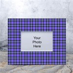 Blue Tartan Plaid 1 White Tabletop Photo Frame 4 x6 