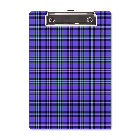 Blue Tartan Plaid 1 A5 Acrylic Clipboard from ArtsNow.com Front