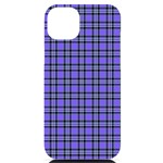 Blue Tartan Plaid 1 iPhone 14 Plus Black UV Print PC Hardshell Case