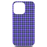 Blue Tartan Plaid 1 iPhone 14 Pro Max Black UV Print PC Hardshell Case