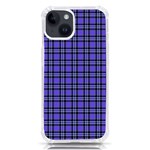 Blue Tartan Plaid 1 iPhone 14 TPU UV Print Case