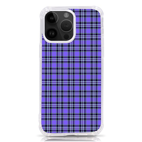 Blue Tartan Plaid 1 iPhone 14 Pro Max TPU UV Print Case from ArtsNow.com Front