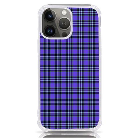 Blue Tartan Plaid 1 iPhone 13 Pro Max TPU UV Print Case from ArtsNow.com Front