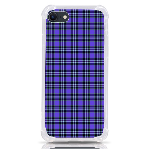 Blue Tartan Plaid 1 iPhone SE from ArtsNow.com Front