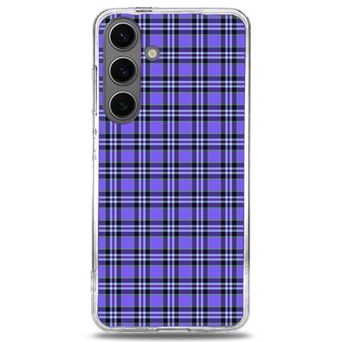 Blue Tartan Plaid 1 Samsung Galaxy S24 6.2 Inch TPU UV Case from ArtsNow.com Front