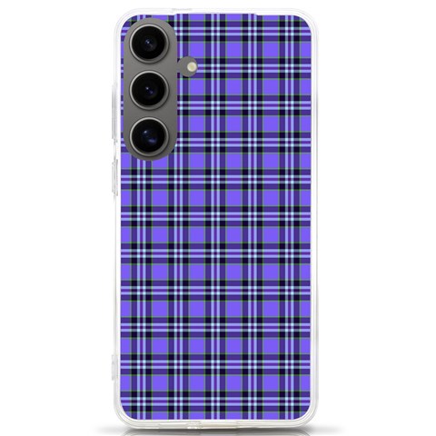 Blue Tartan Plaid 1 Samsung Galaxy S24 Ultra 6.9 Inch TPU UV Case from ArtsNow.com Front