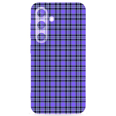 Blue Tartan Plaid 1 Samsung Galaxy S24 6.2 Inch Black TPU UV Case from ArtsNow.com Front