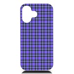 Blue Tartan Plaid 1 iPhone 16 Black UV Print PC Hardshell Case