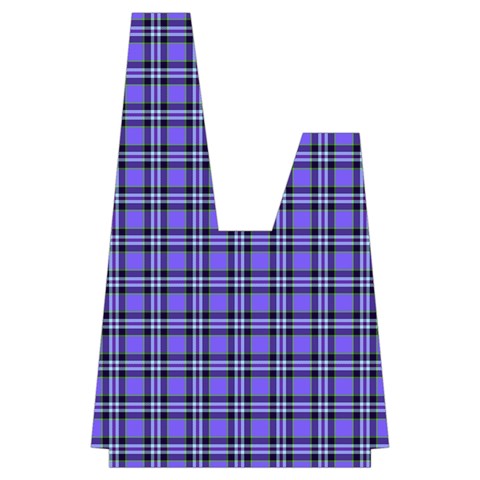 Blue Tartan Plaid 1 Japanese Wrist Knot Bag from ArtsNow.com Front Inside