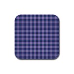 Purple Plaid Tartan 1 Rubber Square Coaster (4 pack)