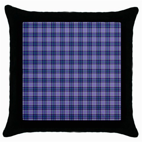 Purple Plaid Tartan 1 Throw Pillow Case (Black) from ArtsNow.com Front