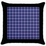 Purple Plaid Tartan 1 Throw Pillow Case (Black)