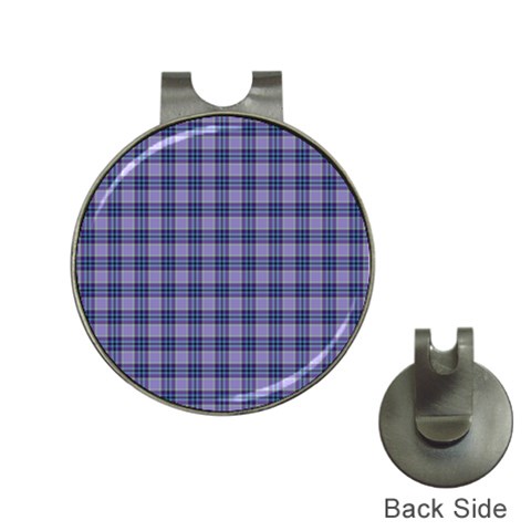 Purple Plaid Tartan 1 Hat Clips with Golf Markers from ArtsNow.com Front