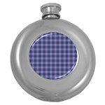 Purple Plaid Tartan 1 Round Hip Flask (5 oz)