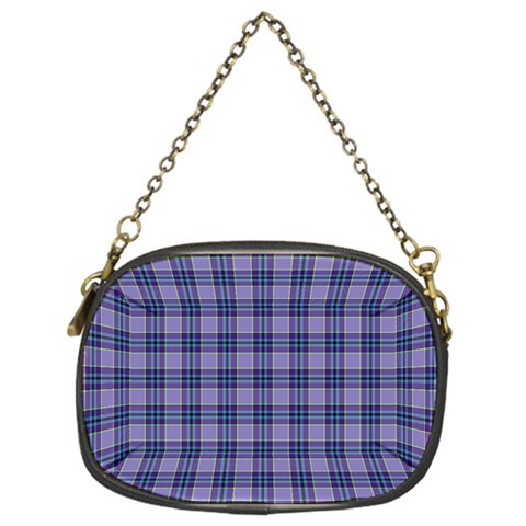 Purple Plaid Tartan 1 Chain Purse (One Side) from ArtsNow.com Front