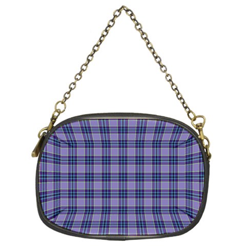 Purple Plaid Tartan 1 Chain Purse (Two Sides) from ArtsNow.com Front