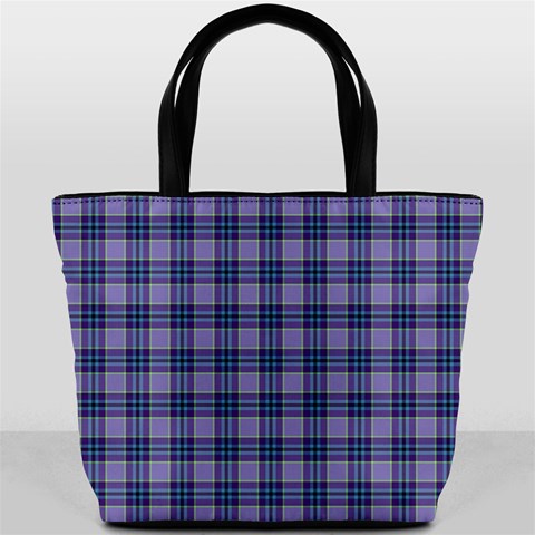 Purple Plaid Tartan 1 Bucket Bag from ArtsNow.com Front