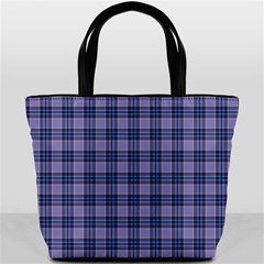 Purple Plaid Tartan 1 Bucket Bag from ArtsNow.com Front