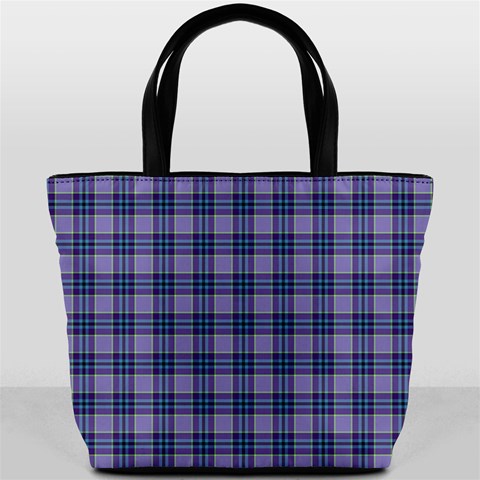 Purple Plaid Tartan 1 Bucket Bag from ArtsNow.com Back