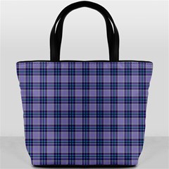 Purple Plaid Tartan 1 Bucket Bag from ArtsNow.com Back