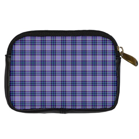 Purple Plaid Tartan 1 Digital Camera Leather Case from ArtsNow.com Back