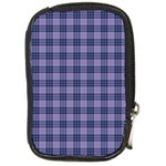 Purple Plaid Tartan 1 Compact Camera Leather Case