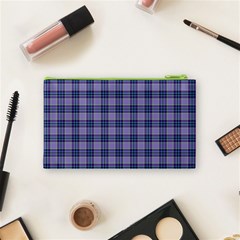 Purple Plaid Tartan 1 Cosmetic Bag (Small) from ArtsNow.com Back