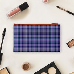 Purple Plaid Tartan 1 Cosmetic Bag (Small) from ArtsNow.com Back