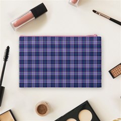 Purple Plaid Tartan 1 Cosmetic Bag (Medium) from ArtsNow.com Back