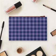 Purple Plaid Tartan 1 Cosmetic Bag (Medium) from ArtsNow.com Back