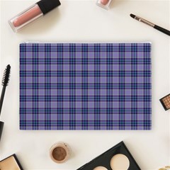 Purple Plaid Tartan 1 Cosmetic Bag (Large) from ArtsNow.com Front