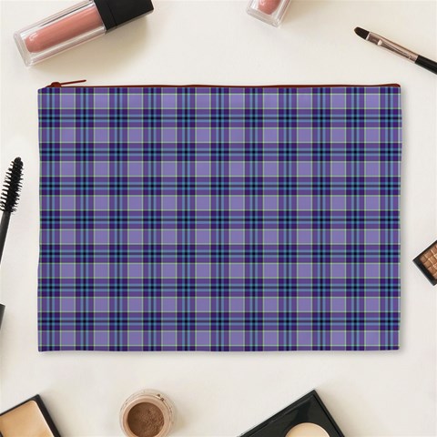 Purple Plaid Tartan 1 Cosmetic Bag (XL) from ArtsNow.com Front