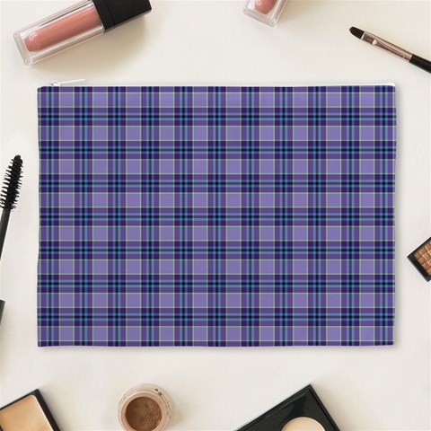 Purple Plaid Tartan 1 Cosmetic Bag (XL) from ArtsNow.com Front