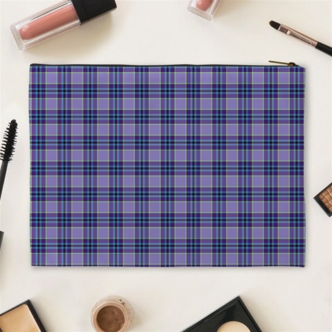 Purple Plaid Tartan 1 Cosmetic Bag (XL) from ArtsNow.com Back