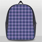 Purple Plaid Tartan 1 School Bag (Large)