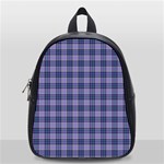 Purple Plaid Tartan 1 School Bag (Small)