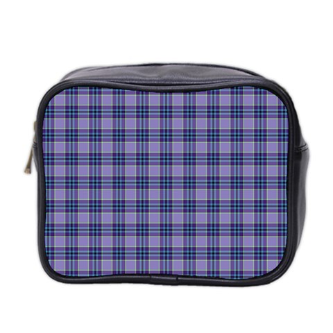 Purple Plaid Tartan 1 Mini Toiletries Bag (Two Sides) from ArtsNow.com Front