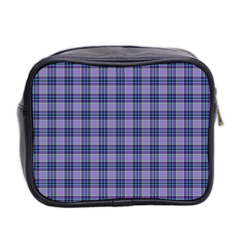 Purple Plaid Tartan 1 Mini Toiletries Bag (Two Sides) from ArtsNow.com Back