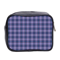 Purple Plaid Tartan 1 Mini Toiletries Bag (Two Sides) from ArtsNow.com Back