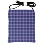 Purple Plaid Tartan 1 Shoulder Sling Bag