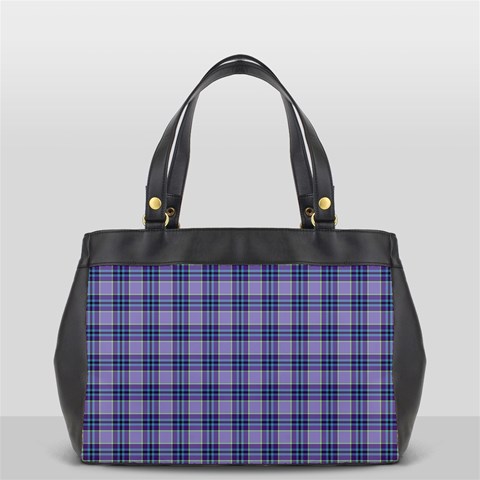 Purple Plaid Tartan 1 Oversize Office Handbag from ArtsNow.com Front