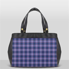 Purple Plaid Tartan 1 Oversize Office Handbag (2 Sides) from ArtsNow.com Front