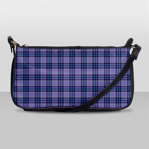 Purple Plaid Tartan 1 Leather Shoulder Clutch Bag from ArtsNow.com Front